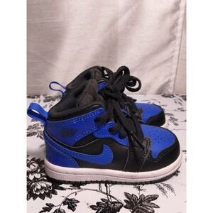 Nike Air Jordan Retro 1 Mid Toddler Size 4C Blue/Black Sneakers